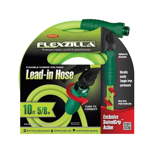 Legacy 0.62 in. Dia. x 10 ft. Flexzilla Lead-in Garden Hose Kink Resistant LE4836 - main